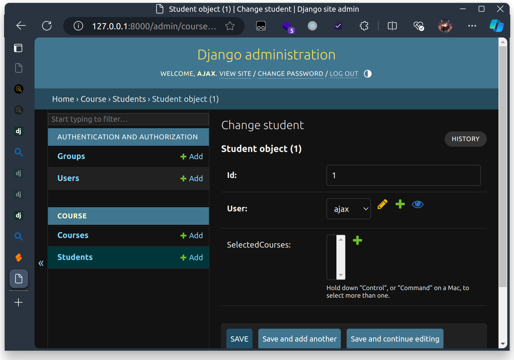 Django Admin Manage Model